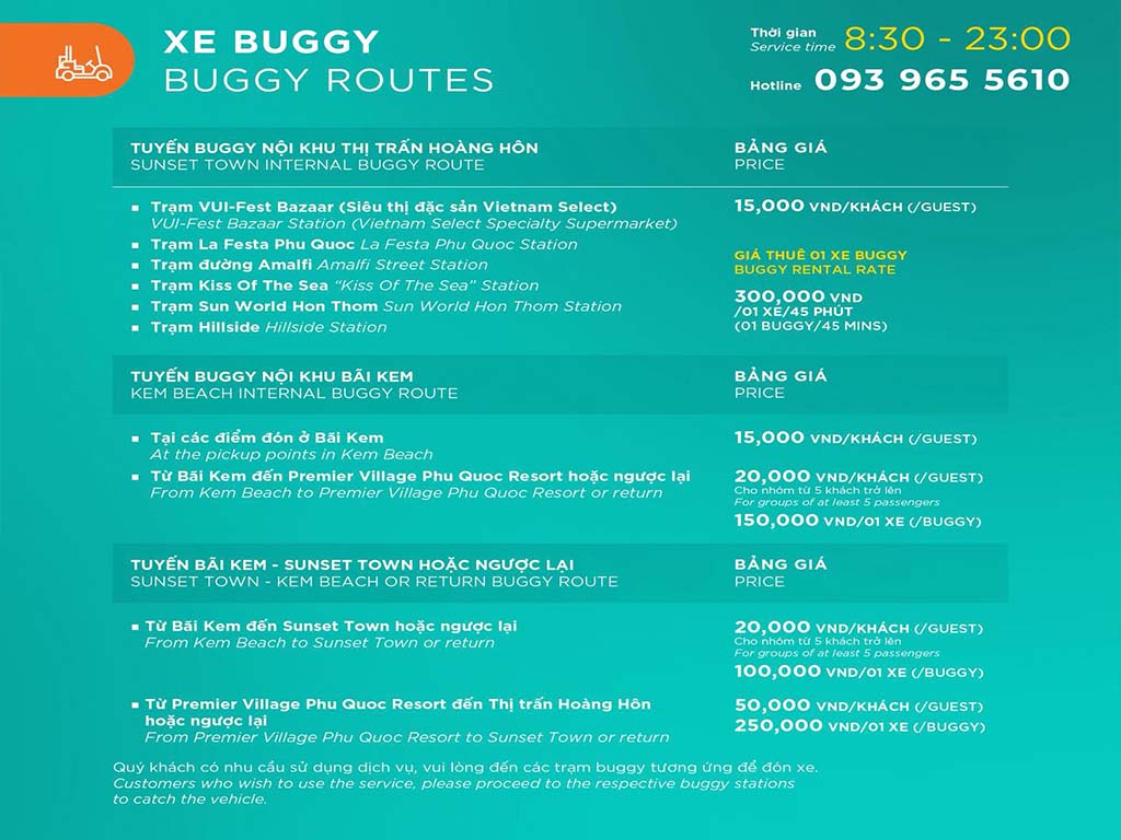 Lịch Xe Bus Buggy Sunset Town Phú Quốc Mới Nhất Di Chuyển Bãi Khem – Thị Trấn Hoàng Hôn